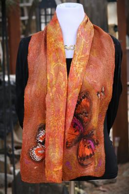 Rusty Orange Butterfly scarf